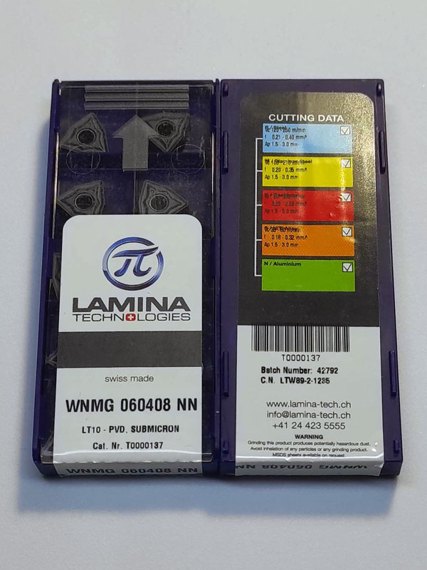 Lamina WNMG 060408 NN LT10