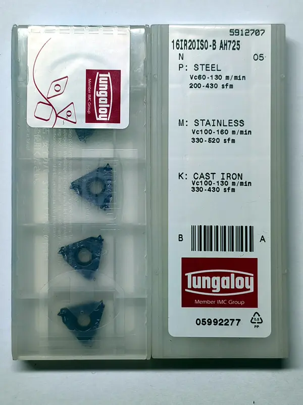 Tungaloy 16IR20 ISO-B AH725