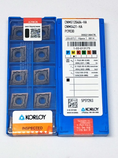Korloy CNMG 120404-HA PC9030