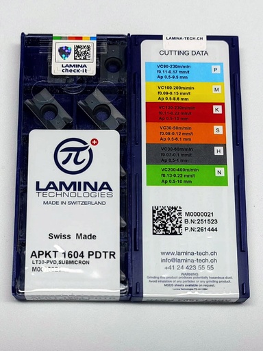 Lamina APKT 1604PDTR LT30