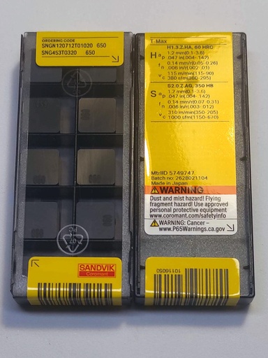 Sandvik SNGN 120712 T01020 650