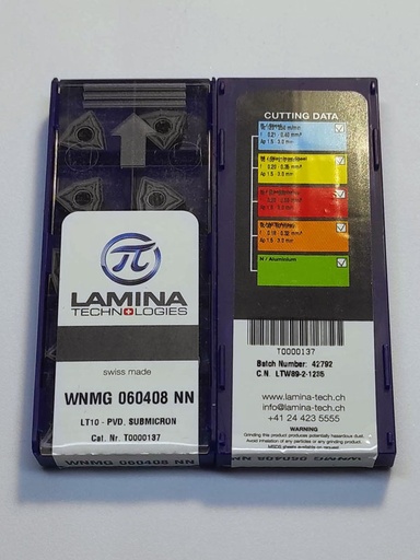 Lamina WNMG 060408 NN LT10